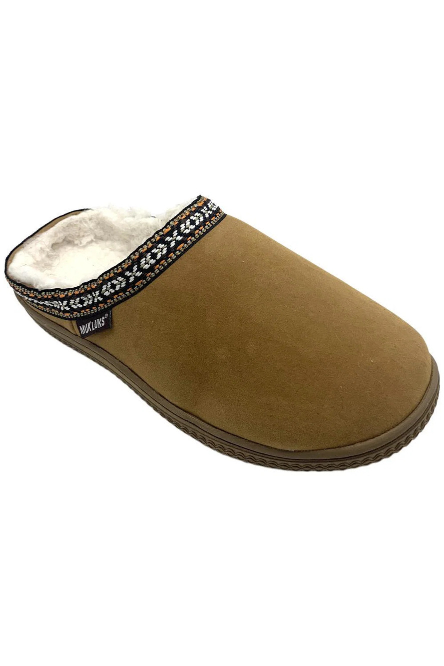 MUK LUKS Women's Velvet Clog Slippers Tan -